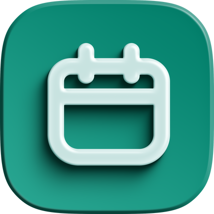 Green square 3D calendar icon